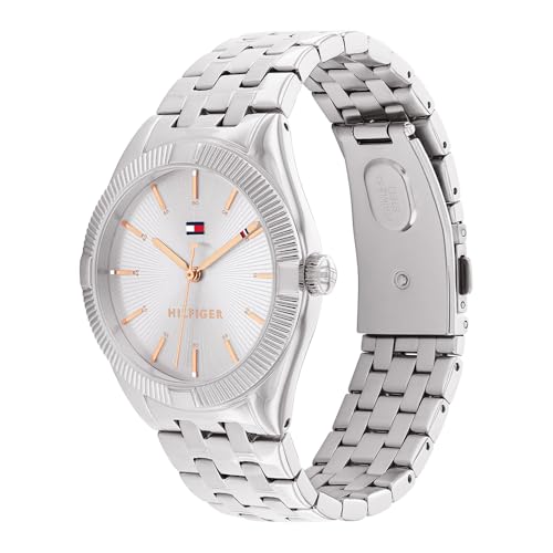 Tommy Hilfiger Reloj Analógico de Cuarzo para Mujer con Correa de Acero Inoxidable Plateada - 1782548