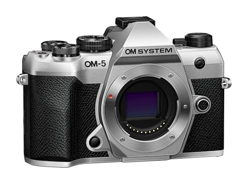 Cámara Micro Cuatro Tercios OM SYSTEM OM-5 Mark II, Sensor Live Mos de 20 MP, estabilización de Imagen de 5 Ejes, Sellado contra la Intemperie IP53, Disparo de Alta resolución a Pulso de 50 MP, Plata