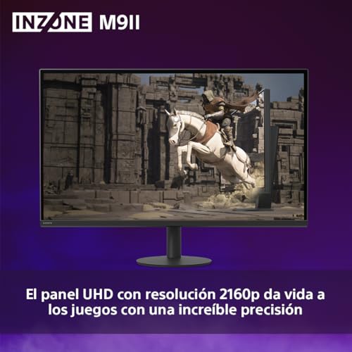 Sony INZONE M9II Monitor Gaming, 27 Pulgadas, 4K Ultra HD: Resolución 2160p, Frecuencia actualización 160 Hz, 1 ms GTG, Espectro DCI-P3 95%, Full Array LED, G-Sync, Adaptive Sync, VRR, Negro