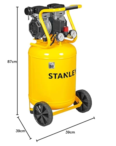Stanley SXCMS1350VE Compresor Muy silencioso, 50 litros, Amarillo