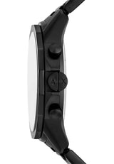 Armani Exchange Reloj Negro para Hombre, Movimiento cronógrafo Cuarzo y Caja 44mm con Correa Acero Inoxidable, Grafito y Negro Azabache