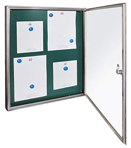 Arregui PAN72 Panel de Anuncios de Aluminio y metacrilato para 4 Hojas DIN A4, Plata