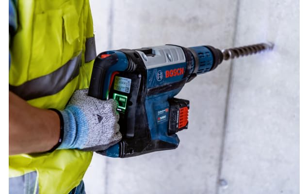 Bosch Professional BITURBO GBH 18V-45 C - Martillo perforador a batería (Brushless, 18V, 12,5 J, Ø máx. hormigón 45 mm, SDS max, Connectivity, sin batería, en maletín)
