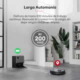 Ultenic MC1 Robot Aspirador y fregasuelos con Mopa Giratoria Doble, Funciones Automáticas: Vaciado, Lavado, Secado, Limpieza de la Base, Navegación LIDAR, 200 min, 5000Pa, WiFi/App/Alexa/Siri/IFTTT