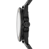 Armani Exchange Relojes para hombre, Movimiento fecha trifunción de cuarzo y caja de 44 mm con correa de acero, Negro y tono dorado
