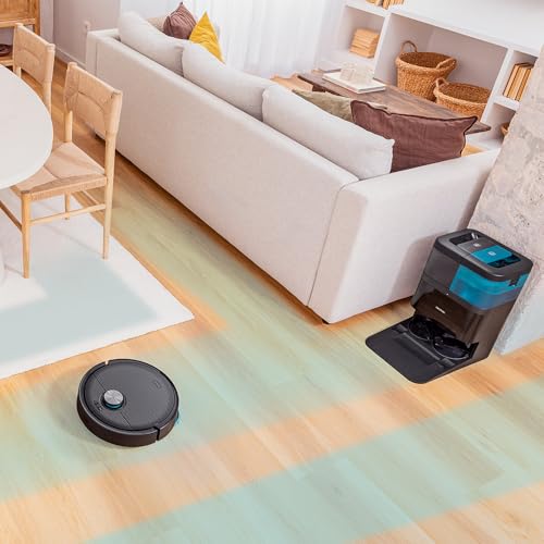Cecotec Robot Aspirador y Friegasuelos Conga 15090 SpinArm Home&Wash. 8000Pa, App, Navegación Láser, Base Autovaciado con Tanques de Polvo y Agua, Limpieza-Secado de Mopas, Cepillo Silicona y Mopas
