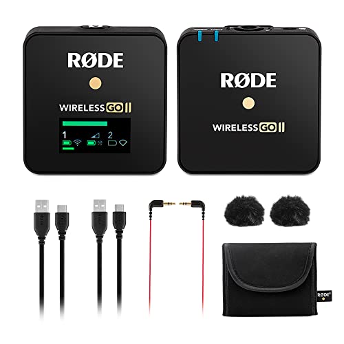 RØDE Wireless GO II Single Ultra-compact Dual-channel System with a Built-in Microphone, On-board Recording for Filmmaking, Interviews and Content Creation (Single Set)