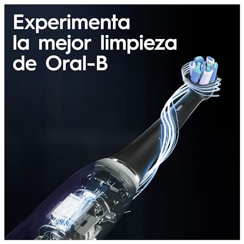 Oral-B iO 10 Cepillo de Dientes Eléctrico con Mango Recargable, 3 Cabezales de Recambio y Estuche de Viaje con Cargador, Diseñado por Braun, Regalos Originales para Mujer y Hombre - Negro