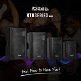 Ibiza - XTK10-MKII - Altavoz SONO pasivo de 10"/25cm - Tweeter de compresión de 25mm - Sistema Bass Reflex - Asa y ruedas - NUEVA VERSIÓN - Negro - Fiestas, Eventos, Discotecas, Conferencias
