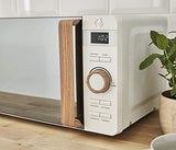 Swan Nordic Set Desayuno Hervidor de agua 1,7L 2200W, Tostadora Pan ranura ancha 2 rebanadas, Microondas 20L digital, diseño moderno, efecto madera, blanco