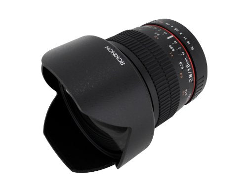Rokinon Lente Ultra Gran Angular F2.8 ED AS NCS CS de 10 mm para cámaras Digitales Fuji X Mount (10M-FX), Color Negro