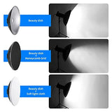 NEEWER Reflector de Montaje Bowens de Metal de 55 cm con difusor Blanco, Rejilla de Panal para luz de Video estroboscópica Compatible con Godox AD600 NEEWER CB60 Q4 Vision 4 S101 Series, NK-NARC22