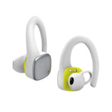 Hama | Auriculares Inalámbricos Bluetooth Deportivos (Auriculares Deportivos con hasta 7h de Música, IPX5, Micrófono Integrado) Blanco y Amarillo