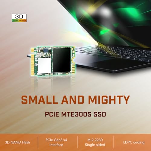 Transcend SSD Interno M.2 2230 NVMe PCIe Gen3 x4 1TB, Unidad de Estado Sólido, Memoria Flash 3D NAND TLC (Lectura/Escritura - hasta 2,900/2,650 MB/s) Cobertura Limitada de 5 Años - TS1TMTE300S