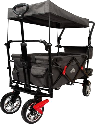 Small Foot Carrito Plegable con Techo Desmontable, protección contra Lluvia, Frenos, asa Regulable y máx. 80 kg, 12729, Color Coloured
