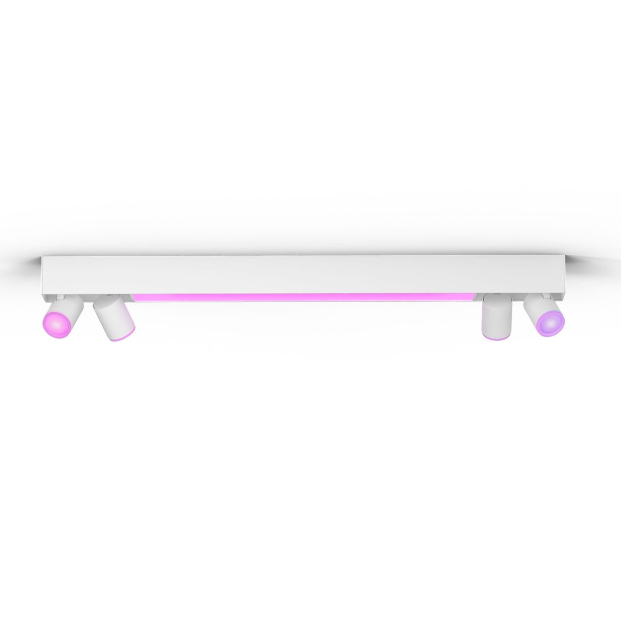 Philips Hue White & Color Ambiance Centris de 4 focos, regulable, 16 millones de colores, controlable mediante app, compatible con Amazon Alexa, blanco