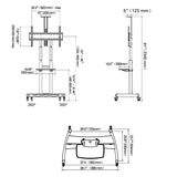 Ergosolid AVA1800B - Soporte móvil para televisor LCD, LED y televisores de 55 a 80 Pulgadas (35 a 20 cm), Color Negro