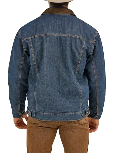 Wrangler Chaqueta vaquera con forro de estilo occidental para hombre, Denim/Blanket, XX-Large