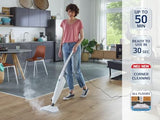 Leifheit Mopa a vapor CleanTenso Power 2.0 contra bacterias y gérmenes, limpiador de vapor de calentamiento rápido, limpiasuelos con regulación gradual