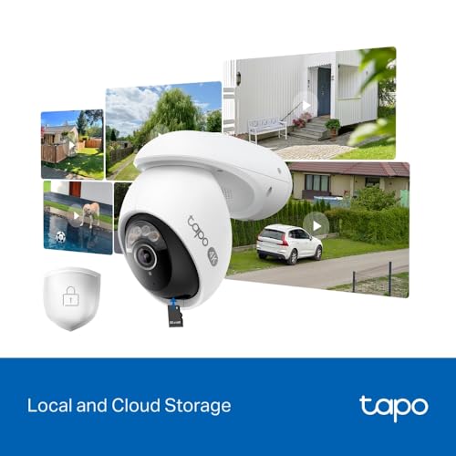 Tapo C560WS, Cámara de Seguridad Exterior Wi‑Fi 6 4K 8 MP, Pan/Tilt 360° AI, Visión Nocturna Color Starlight, Reconocimiento Facial, Zoom Digital 18×, Alarma Luz/Sonido, IP66, Audio Bidireccional