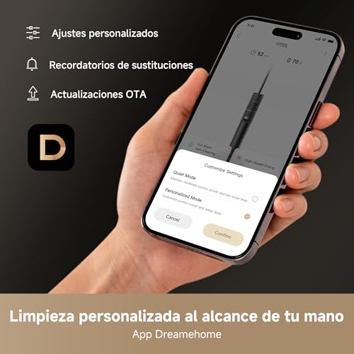 DREAME H15S Aspirador en Seco y Húmedo, Limpieza de Triple Borde, Brazo Robótico con IA, 21.000 Pa de Succión, 0 Enredos, Lava y Seca el Cepillo a 90 °C, Alcance Horizontal de 180°, Control con App