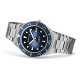 BERING 18940-707 Reloj de Cuarzo para Hombre con Caja de Acero Inoxidable Plateado de 43 mm, Esfera Azul, Brazalete y Detalles de Acero Inoxidable, Resistencia al Agua de 10 ATM