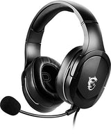 MSI Immerse GH20 - Auriculares para Juegos con Cable, diseño Ligero Ajustable, Controles de Volumen en línea, Auriculares Aptos para Gafas, Conector de Audio de 3.5 mm, PC/Mac/PS4/Xbox, Negro, Grande