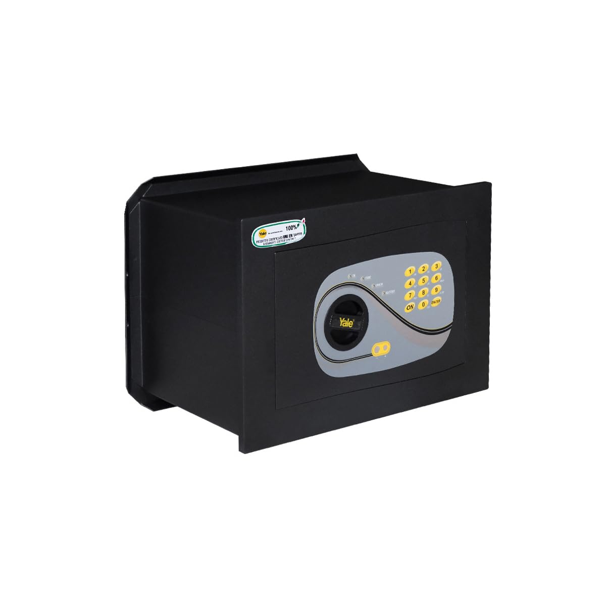 Yale Caja fuerte digital de pared Y3260425 negra, apertura con combinación, tamaño 39x27x24 cm