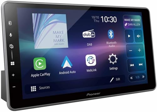 Pioneer Centro Multimedia SPH-DA97DAN-UNI2-2DIN, Pantalla táctil capacitiva de 9,0", con Wi-Fi, Bluetooth, Apple CarPlay, Android Auto y Dab+, con Antena Dab