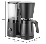 ZWILLING ENFINIGY Cafetera de filtro con jarra térmica de 1,25l, Cafetera con calentador, para 10 tazas, Función blooming, Acero inoxidable, Negro