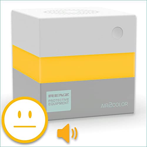 Renz AIR2COLOR - Ampel de CO2, medidor de CO2, Fabricado en Alemania con Sensor NDIR, 10 x 10 x 1