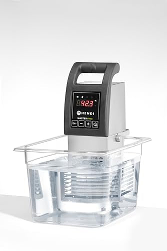 HENDI Sous vide mastervide, para cocinar alimentos en agua, para contenedores de hasta 56L, rango de temperatura: 5°C a 95°C, sous vide stick, 230V/2000W, 240x138x(H)364mm, PA, acero inoxidable