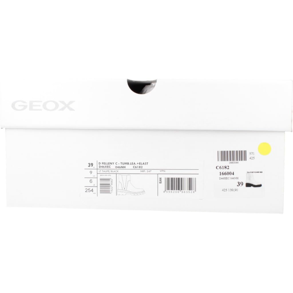 Geox D Felleny C, Bota de Tobillo Mujer, Lt Taupe Black, 40 EU