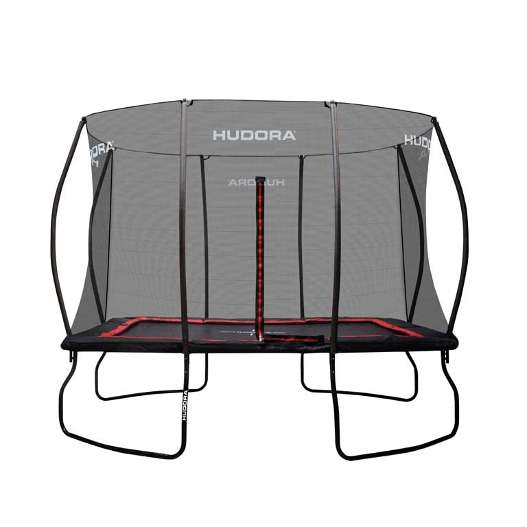 HUDORA Trampolin 4square - Trampolín rectangular al aire libre de 244x366/215x305 cm - Cama elástica deportiva rectangular para hasta 120 kg - Trampolín familiar con alta capacidad de salto