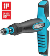 Hazet Destornillador dinamométrico 6005CT-100, 1/4 con mango en cruz, 4-10 Nm, 6% de precisión, 198 mm de longitud, reversible derecha/izquierda, mecanismo de rueda libre, ergonómico
