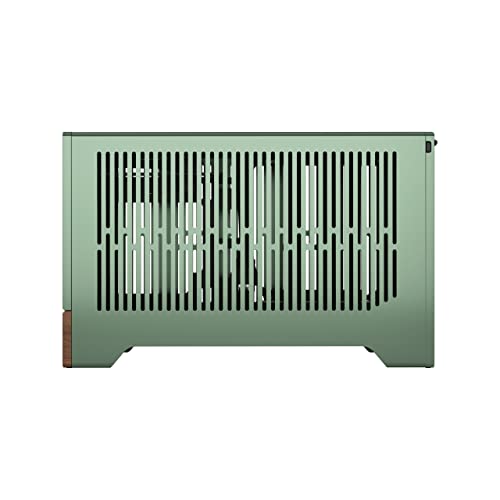 Fractal Design Terra Jade - Wood Walnut Front Panel - Small Form Factor - mITX Gaming Case – PCIe 4.0 Riser Cable – USB Type-C - Anodized Aluminum Panels