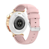 Knauermann Neo 2 (2025) – Oro Redondo – Reloj Salud Smartwatch – ECG – Función HRV – BT Bluetooth – Apnea del sueño – Presión Arterial – Correa de Silicona Rosa, Durchmesser: 40 mm; Dicke:,