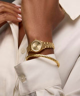 Timex Trend TW2W91000 - Reloj de Mujer 25 mm, Brazalete de Acero Inoxidable en Tono Dorado, Esfera y Caja en Tono Dorado