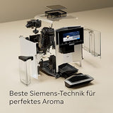 SIEMENS Máquina automática de café EQ900 TQ903D03, control por aplicación, pantalla táctil intuitiva, modo barista, AromaBoost, reducción de ruido, trituradora premium, limpieza automática de vapor,