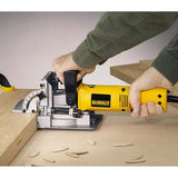 DEWALT DW682K-QS - Ensambladora 600W, Profundidad de Corte 20mm, Ajuste de Guía 0°-90°, Velocidad de 10.000 rpm, diámetro fresa 100mm, Profundidades de corte fijas 0/10/20
