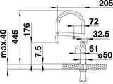 BLANCO 522407 SOLENTA-S Senso UltraResist Grifo de Cocina Acero Inoxidable Acabado, 230 V, Pvd Steel, Sensor