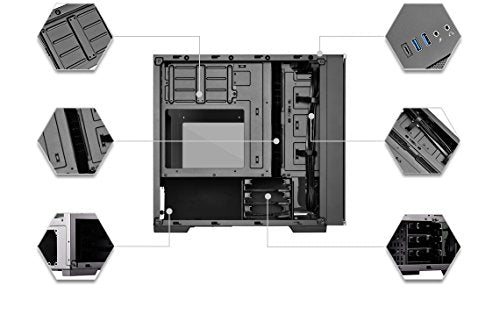 Silverstone SST-LD01B Lucid Serie Mini Tower Micro ATX - Caja para Ordenador (3 Paneles Laterales de Cristal Templado)