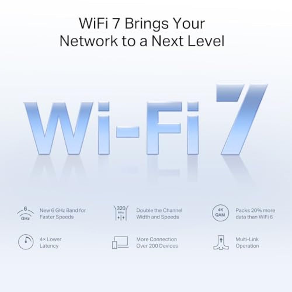 【Nuevo Wi-Fi7】 Mercusys Halo H47BE(2-Pack) - BE9300 Tri-Band Wi-Fi Mesh 7, hasta 9.3 Gbps, Cobertura de hasta 550 m², 3X 2.5G Puertos, fácil config de App | Conecta más de 200 Dispositivos