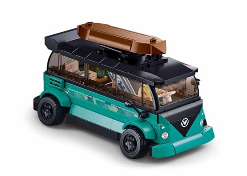Sluban TS-1 Surf Car M38-B1191 - Maqueta de Coche (Escala 1/35, 276 Piezas, 8-14 años), Color Turquesa y Negro