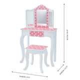 Mesa de Tocador Rosa de Madera con Espejo y Taburete de Teamson Kids TD-11670F