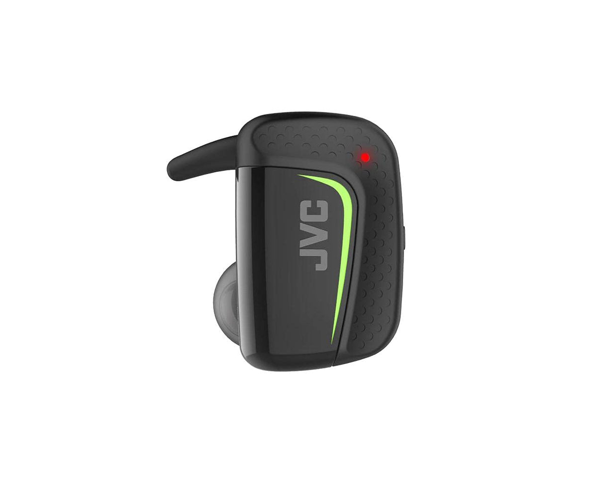 JVC Auriculares True Wireless HA-ET90BT. Cascos Inalámbricos con máximo de 9 Horas de Batería. Resistencia al Agua. Control de Volumen y Llamadas. Incluye Estuche de Carga. Color Negro.
