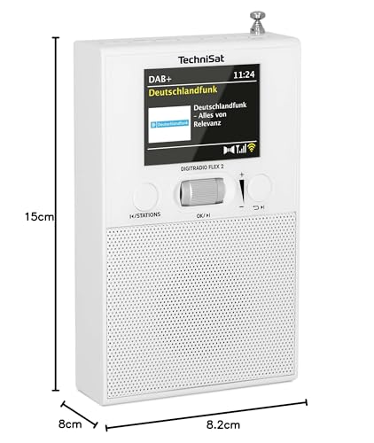 TechniSat DIGITRADIO Flex 2 - Radio Dab con Enchufe (Dab+, Radio FM, Entrada de Audio, transmisión de Audio Bluetooth, Radio Despertador, Memoria de Favoritos), Color Blanco