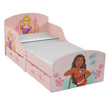 Disney Princess Cama para niñas pequeñas: construcción robusta de madera manufacturada, laterales protegidos, listones de madera, se adapta a colchones de 140 x 70 cm (colchón no incluido)