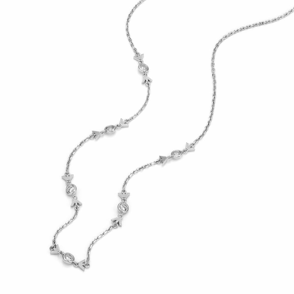 Emporio Armani Collar de plata de ley con cierre de langosta para mujer