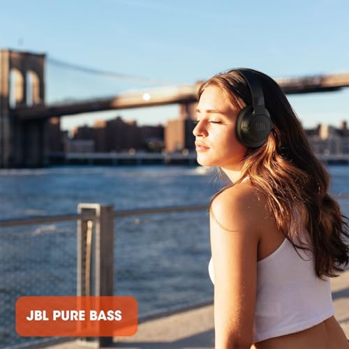 JBL Tune 760 BTNC Auriculares Over Ear inalámbricos con Bluetooth y cancelación de ruido activa, auriculares de diadema ligeros con batería de hasta 35 horas con BT NC y cable extraíble, color negro